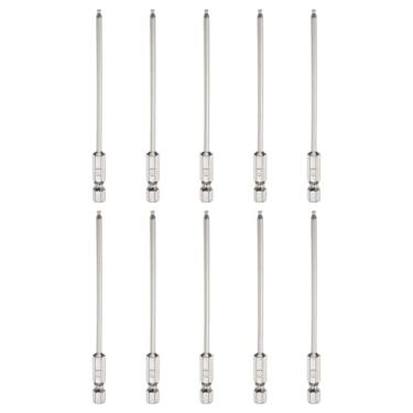 Imagem de HARFINGTON 10 peças de pontas esféricas hexagonais H2 (2 mm) cabeça 1/10.2 cm haste sextavada 100 mm (4") de comprimento magnético S2 aço métrico chave de fenda chave de broca soquete ferramenta
