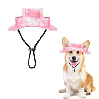 Imagem de Chapéu de sol para cães, 1 peça, chapéu balde de princesa ajustável com orifícios para orelhas, aba redonda para cães, chapéu de pescador para filhotes, cães pequenos, gatos, esportes ao ar livre