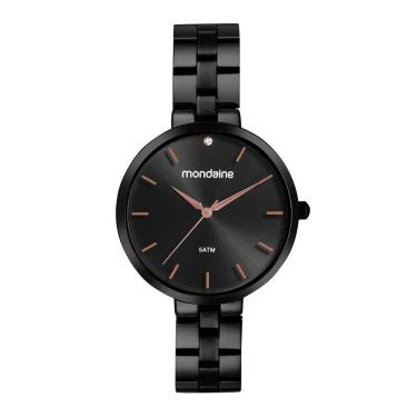 Imagem de Relógio Mondaine Feminino Analógico Preto Rosê 32670lpmvpe3