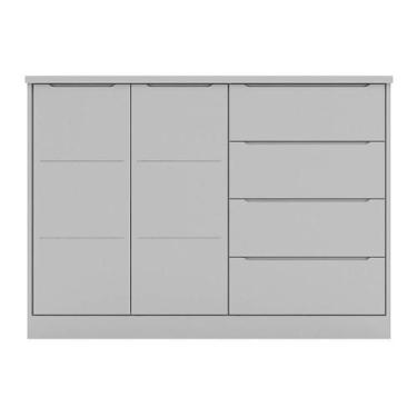 Imagem de Cômoda Infantil Pérola com 2 Portas e 4 Gavetas Cinza - Phoenix Baby, 