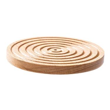 Imagem de Fenteer Tapete isolante para porta-copos de madeira, almofada isolante para canecas de café, decoração criativa para casa, porta-copos redondo para mesa, 1 Pedaço