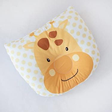 Imagem de Travesseiro Anatômico Bebê, Apoio de Cabeça com Estampas de Animais, 25x22cm, Fibra de Silicone (GIRAFA)