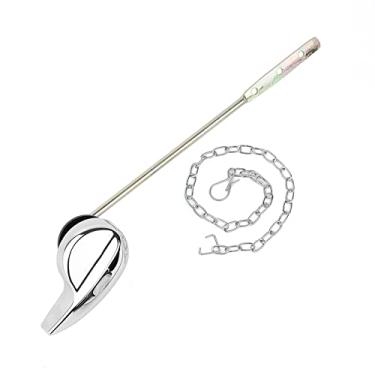 Imagem de Jwodo Kit de substituição de alça de vaso sanitário, alavancas de viagem de vaso sanitário com acabamento cromado com vedação e porca, com correntes de aço inoxidável, substituição universal para a maioria dos vasos sanitários (montagem frontal nº 2)