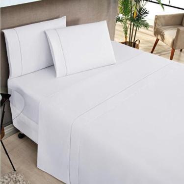 Imagem de Jogo De Lençol Queen Elegance 180 Fios 4 Peças Branco - BIA ENXOVAIS