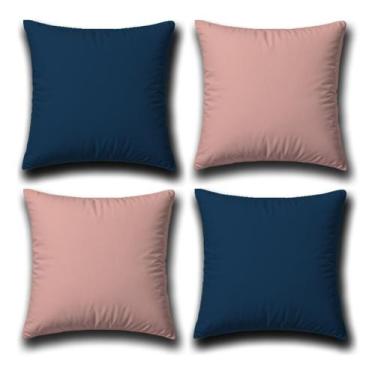 Imagem de 4 Capas Almofadas Veludo Sofa Tons Cores 45x45 - Art in Decor, Azul/Ro