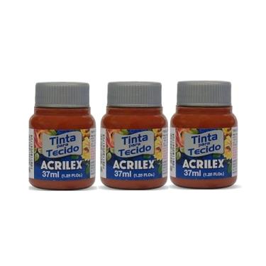 Imagem de Tinta Para Tecido Fosca Acrilex 37ml 3 Unidades Artesanato Fixação Frio Alta Cobertura – Fixação a Frio e Alta Cobertura Com Acabamento Fosco, Este Kit É A Escolha Perfeita Para Quem Busca Qualidade (Cerâmica 506)