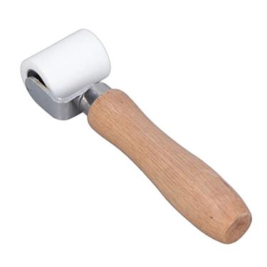 Imagem de KIMISS Rolo de Costura de Silicone de 40 Mm - Rolo de Pressão Resistente a Alta Temperatura para Soldagem - Aço Inoxidável e Alça de Madeira de Faia Ideal para a Membrana de Impermeabilização e Soldagem de Piso de PVC