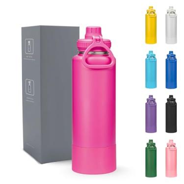 Imagem de Garrafa Térmica 800ml - Duplamente Isolada, Aço Inox 304, Base Emborrachada Anti Derrapante, Mantém Bebidas Quentes por 12 Horas e Geladas por 24 Horas, (Rosa Phink)