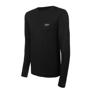 Imagem de Camiseta Masculina, Speedo, Manga Longa, Poliamida com Fastdry e Proteção UV50+, tamanho P - Preto