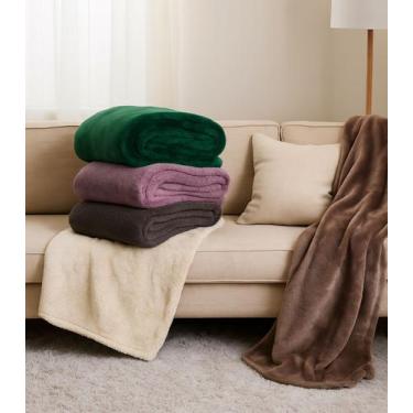 Imagem de Manta de Microfibra Lisa Casal Infinita Cor Verde, Verde, UN