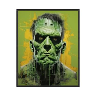 Imagem de Frankenstein Art Poster Print, Haunted Scary Spooky Halloween Wall Art Painting Decor Gallery 29 (Frankenstein, 20 x 25 cm, sem moldura)