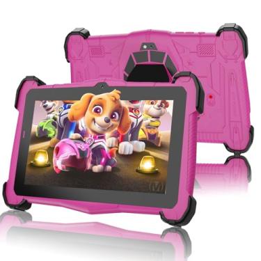Imagem de Tablet infantil 7 polegadas 2024 mais recente tablet Android 14 para crianças (idades 2-14) com capa à prova de choque, 10GB RAM 64GB ROM 128GB Expand, Octa-Core, controle parental, iWawa, aplicativos