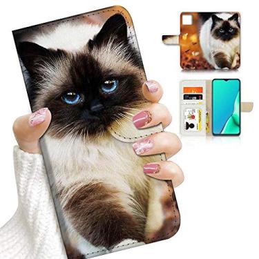 Imagem de Capa para iPhone 14 Plus, capa de telefone carteira flip projetada, A23218 gato do Himalaia