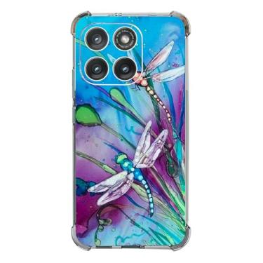 Imagem de Beaucov Capa para Motorola Edge 2025, linda capa de proteção contra quedas estilo libélula à prova de choque TPU capa protetora de corpo inteiro resistente a arranhões para Motorola Moto Edge 2025