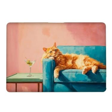 Imagem de Yicomon Compatível com MacBook Air 15 polegadas 2023 chip M2 modelo A2941, capa rígida de plástico para Mac Air 15 com Touch ID (2023) - Gato laranja preguiçoso