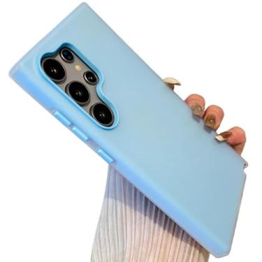 Imagem de Capa protetora para-choque à prova de choque, macia, fosca, cor Candy, gelatinosa (para Samsung S25Plus/Azul)
