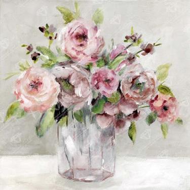 Imagem de DIAMOND ART CLUB Flores coradas, kit de pintura de diamante, artesanato DIY divertido para adultos, tela de arte de diamante redonda para iniciantes, 13" x 13" (33 cm x 33 cm)