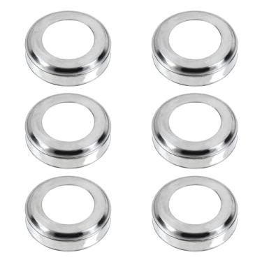 Imagem de UTALIND 6 peças de tampa de tubo de flange de aço inoxidável placa de proteção, capa de parede de encanamento para corrimão de escada de tubo (adequado para diâmetro: 52 x 88 mm/2,05" x 3,46")