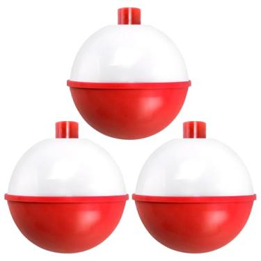 Imagem de Dr.Fish Pacote com 20 boias de pesca, flutuadores de pesca de encaixe, boia de mola ABS rígida, bobber de botão para truta robalo tipo de peixe vermelho de água doce/branco, 3,18 cm