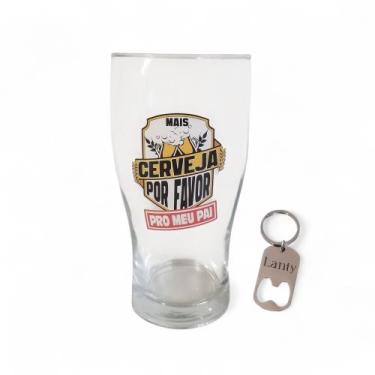 Imagem de Copo Com Chaveiro Personalizado Vidro 580ml Dia Dos Pais Presente Cerv