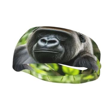 Imagem de Bandanas de corrida para homens e mulheres, faixas de transpiração gorila na grama, absorção de umidade, faixas esportivas para suor, moda, lenço de cabeça atlético, faixa de cabelo elástica para
