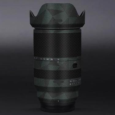 Imagem de Adesivo protetor de câmera de película de vinil para lente para Tamron 18-300 mm F3.5-6.3 adequado para acessórios de fotografia de montagem Fuji 18-300 (triângulo verde)
