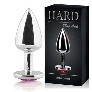 Imagem de Plug anal em metal com pedra joia anal Cromado - HARD