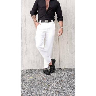 Imagem de Calça Masculina Alfaiataria Milano - Genérica, Branco, P