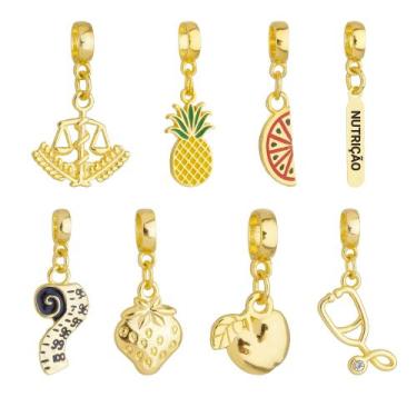 Imagem de Berloques Nutrição Nutricionista Banhado a Ouro 18k - Work Semijoias, 