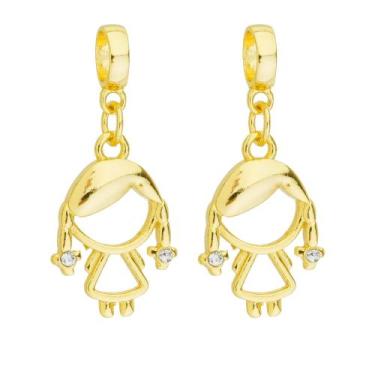 Imagem de Kit 2 Berloques Menina Filha Banhado a Ouro 18k - Work Semijoias