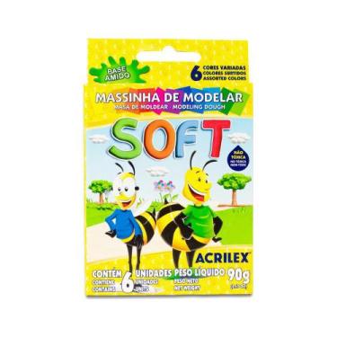 Imagem de Massinha De Modelar Com 6 Cores Soft Acrilex