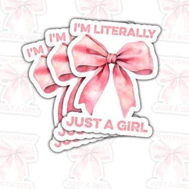 Imagem de 3 peças de adesivos I'm Literally Just A Girl, presentes para feministas, apoiadoras do empoderamento feminino, entusiasta do poder feminino, mulheres independentes, meninas empoderadas, amigas