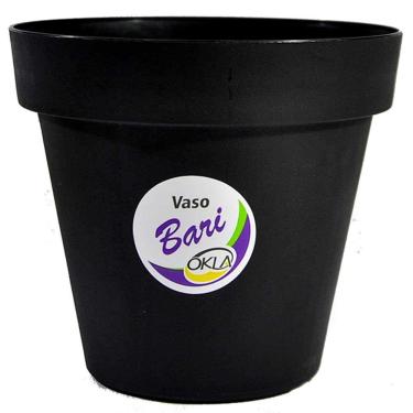 Imagem de Cachepô vaso polipropileno redondo 12 x 11cm preto Bari Eco