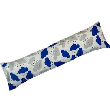 Imagem de Travesseiro Xuxão Infantil para Bebê Estampado- Unissex Menina e Menino – Para Berço, Cama e Viagems para Bebês e Crianças (Nuvem Marinho, Infantil 90cm x 23 cm)