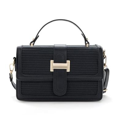 Imagem de YOVERGA Bolsas transversais de palha para mulheres, Preto