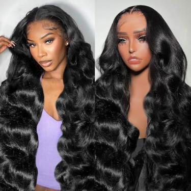 Imagem de Perucas de cabelo humano ondulado frontal ondulado 28 polegadas 13 x 4 HD peruca frontal de renda transparente para mulheres virgem brasileiro densidade 180 perucas sem cola cabelo humano
