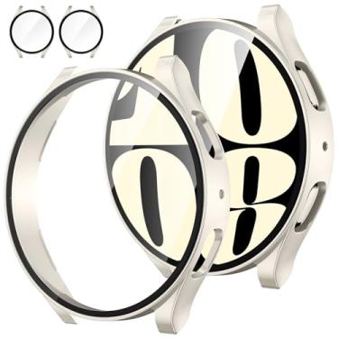 Imagem de Tensea [Pacote com 2] Samsung Galaxy Watch 6 2023 1,732 polegadas (44 mm), proteção facial de 44 mm, película de vidro temperado integrada para mulheres e