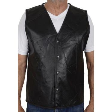 Imagem de Colete de Couro Motoqueiro - MTS, G