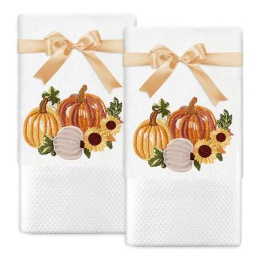 Imagem de Toalhas de mão JarthenaAMCS Fall Pumpkin Girassol Cotton x2