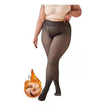 Imagem de Meia Calça Plus Size Com Pé Translucida Atoalhada Inverno - D Presente