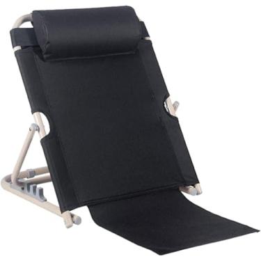Imagem de Encosto De Cama Encosto De Tecido Ajustável Encosto Suporte De Cama Com Tubo De Aço Em Spray Suporte Reclinável De Pano Oxford Confortável Para Viagens Ler Comer Assistir Tv, Black, 52cm