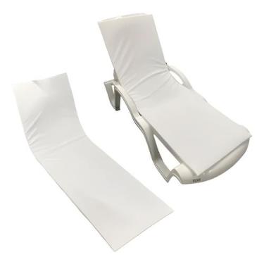 Imagem de Colchão Almofada Espreguiçadeira Impermeável Branca Lisa - DreamInBox