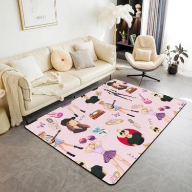 Imagem de jejeloiu Tapetes decorativos de música para quarto, meninas, cantoras, presentes, mulheres, amantes de música, guitarra, 3 x 5, colega de trabalho, irmã amigas, macio, antiderrapante, absorvente,