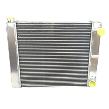 Imagem de JSD Radiador de corrida de alumínio de 2 fileiras para Chevy GM Radiador de corrida de alumínio Dupla Passagem Geral 71 cm x 48 cm x 7,6 cm