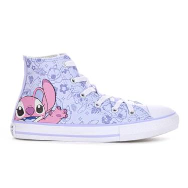 Imagem de Tênis All Star Conversa Disney Stitch Juvenil Cano Alto - Azul