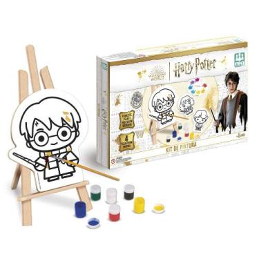 Imagem de Kit Arte Pintura Para Colorir Infantil Harry Potter Bruxo 4 Telas Tint