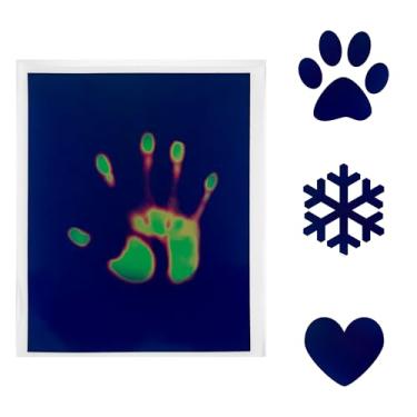 Imagem de Adesivo de parede sensível ao calor que muda de cor TempTrace – Decalque térmico cortável DIY de 25,4 x 30,5 cm para artesanato infantil, brincadeiras sensoriais, salas de aula e decoração – Painel de