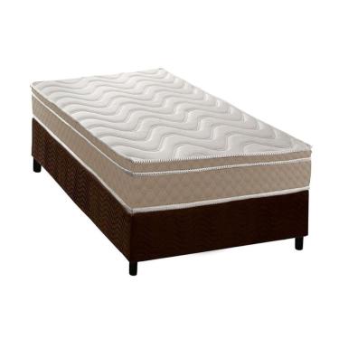 Imagem de Conjunto Box Solteiro: Colchão Espuma Paropas D33 Conforto Ultra Firme + Base CRC Suede Brown (88x188)