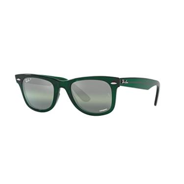 Imagem de Ray-Ban Óculos de sol RB2140 Original Wayfarer Square, verde transparente/verde escuro espelhado polarizado, 50 mm