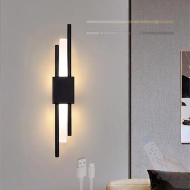 Imagem de GZZBMY Lâmpadas de parede LED reguláveis com controle remoto Bateria Arandelas USB Carregáveis Iluminação de parede interna moderna com interruptor Magnético para sala de estar quarto corredor escada
